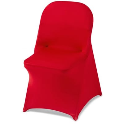 VEVOR stoelhoezen, stretch stoelhoezen, 50 stuks, wasbare en afneembare stoelhoezen van polyester-spandex voor bruiloften en diners, geschikt voor klapstoelen (45 x 46 x 77 cm), rood