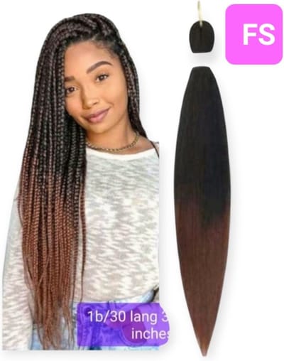 Frazimashop- 30 inch ombre kleur 1b/30 -pre gerekt jumbo 100 gram-Vlechthaar vlecht haar pre stretc- 1stuk hed braiding hair crochet box braids