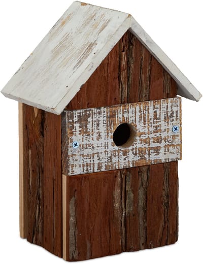 Relaxdays decoratie vogelhuisje - vogelhuis hout - decoratieve nestkast - tuindecoratie