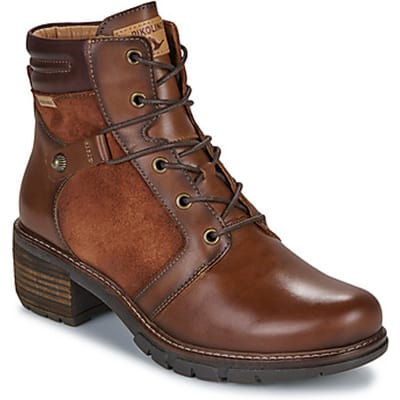 Pikolinos - SAN SEBASTIA W1T-8979C1 - Hoge sneakersVeterbootsDames veterschoenenDames sneakersHalf-hoge schoenen - Kleur: Cognac - Maat: 37