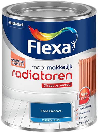 Flexa - Mooi Makkelijk Radiatoren Zijdeglans - Free Groove - Mengverf - 750 Ml