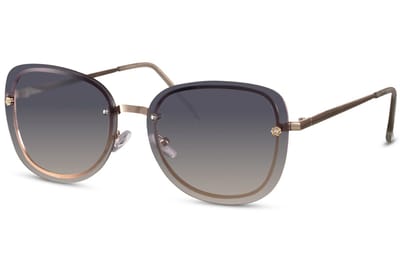 6264 Solo-Solis Zonnebril | Goud Montuur Zonnebril | Zwarte Glazen Zonnebril | Randloze ,Frameloos Zonnebril | Rimless Glasses | Dames Zonnebril | Festival & Rave Bril |Fashion Eyewear| Trendy Zomer Bril | Party & Outdoor Bril + brillen sleeve & doek