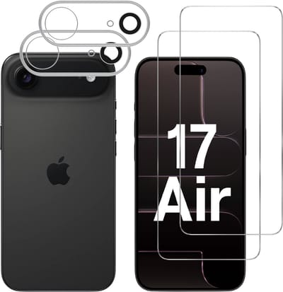 Screenprotector geschikt voor iPhone 17 Air - 2 stuks Beschermglas van glas Transparante glazen schermbeschermfolie + 2 stuks Camera Protector