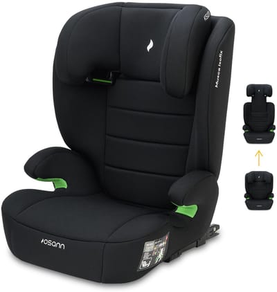 Osann Musca Isofix-kinderzitje i-Size van 100 tot 150 cm, zitverhoger met rugleuning - Zwart