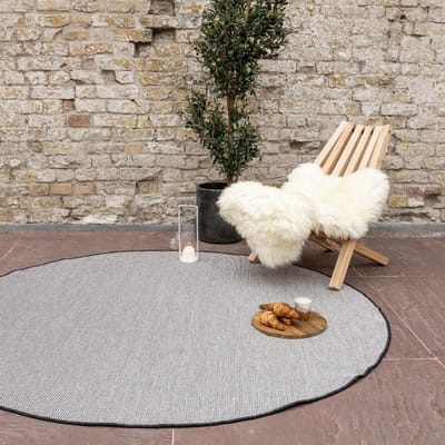 Rond Buitenkleed Mono - Zwart/Wit - Dubbelzijdig - EVA Interior - Rond 200 Ø - (L)