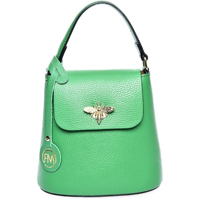 Roberta M Groen Rundleer Tas