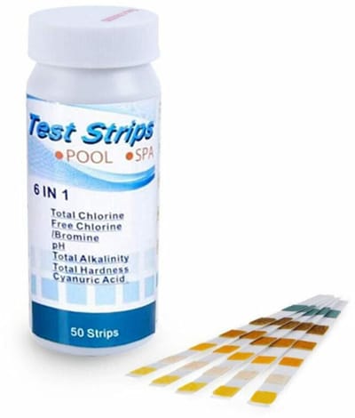 Multifunctioneel waterkwaliteitstestpapier - 6-in-1 testpapier - pH-teststrips - Hoognauwkeurige alkalische chloor- en broomtestpapieren voor zwembaden en spa's - 50 vellen/fles
