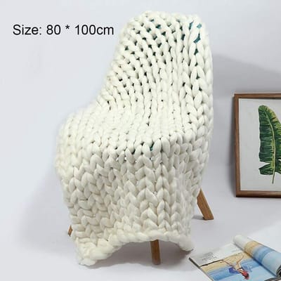 Dailygoods- Gebreide Deken - Handgemaakt - Zacht/Dik Breigaren - Multifunctioneel - 50x50/80x100/100x100 cm - Warm in de Winter - Plaid