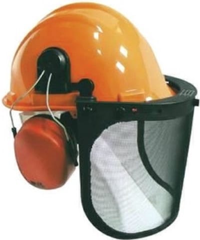 Houthakkershelm compleet oranje — bosbouw helm, kettingzaag helm CE EN397 EN352-3 EN166 - houthakkershelm compleet, bosbouw helm oranje, kettingzaag helm set, helm met gehoorbescherming en vizier, EN397 helm bosbouw, veiligheidshelm kettingzaag