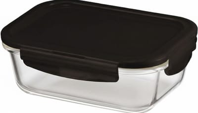 Famanu - Vershouddoos van glas, magnetronbestendig, oven glass, geschikt voor oven, magnetron en vriezer, 630 ml
