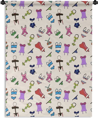 Wandkleed - Wanddoek - Lingerie - Ondergoed - Patroon - 150x200 cm - Wandtapijt
