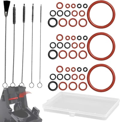 50 Silicone O-Ringen voor Stoom- en Afvoervalve, Geschikt voor Saeco, Spidem en Gaggia, Inclusief Reinigingsborstel Set