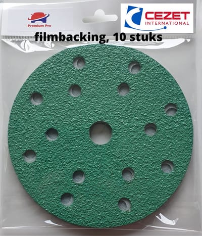 Schuurpapier filmbacking - disc- korrel 40 – 10 stuks – duurzaam -professionele kwaliteit - met aluminium oxide korrel - onscheurbaar - schuren auto, camper, scooter enz