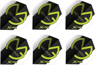 XQ Max Michael van Gerwen Flights polymeer Standaard A - 100 micron - Groen / Wit / Zwart 6 stuks