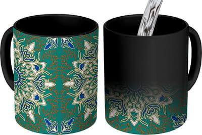 Magische Mok - Foto op Warmte Mokken - Koffiemok - Mandala - Patronen - Zen - Magic Mok - Beker - 350 ML - Theemok