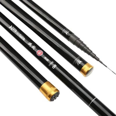Telescoophengel Carbon - Vaste hengel Hengstok - Vissen vanaf boot - Ultra lichtgewicht - 13m - Meerkleurig