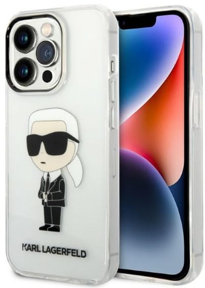 Karl Lagerfeld iPhone 14 Pro - Ikonik Transparant Etui - Stijlvol Ontwerp - Duurzame Bescherming