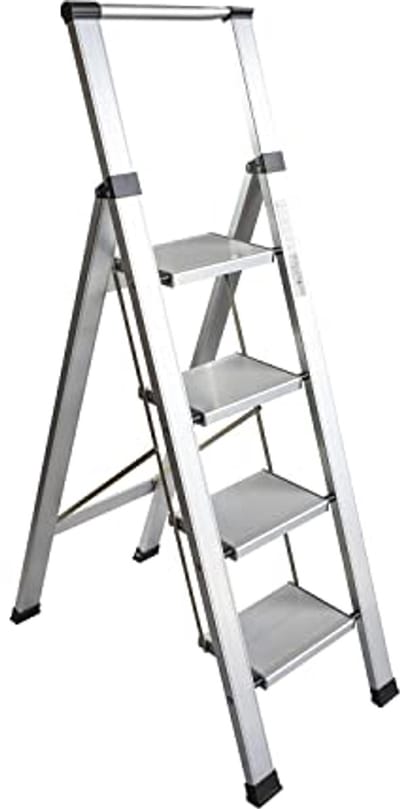 Huisladder Vlak Aluminium 4 Treden
