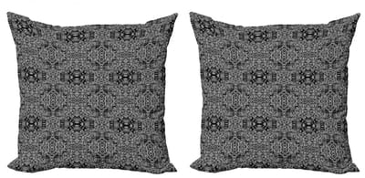 ABAKUHAUS Kussenhoes Set – 2x40x40 cm – Dubbelzijdig digitaal – Pale Grijs