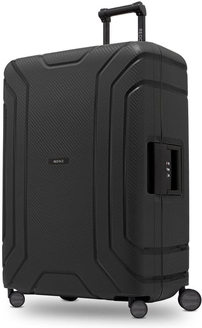 Redolz Essentials 15 4-wiel trolley 75 cm met driepuntsbevestiging - Harde bagage - TSA slot - deep black