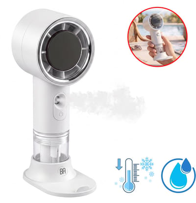Best Active Mini Handventilator met Verneveling - Kleine Ventilator Oplaadbaar - Draagbare Handventilator met Waternevel - 3 Standen - USB-C - Voor Thuis, Kantoor & Onderweg - Wit