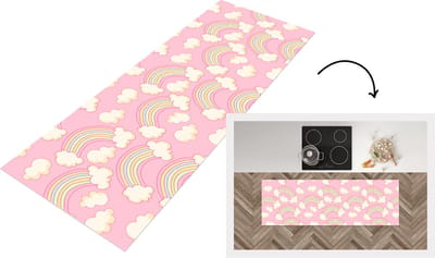 Keukenloper - Loper keuken - Regenboog - Wolken - Patronen - 150x50 cm - Keukenloper vinyl