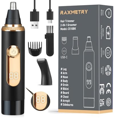Neushaartrimmer Heren - 3-in-1 Tondeuseset voor Oren, Baard en Wenkbrauwen