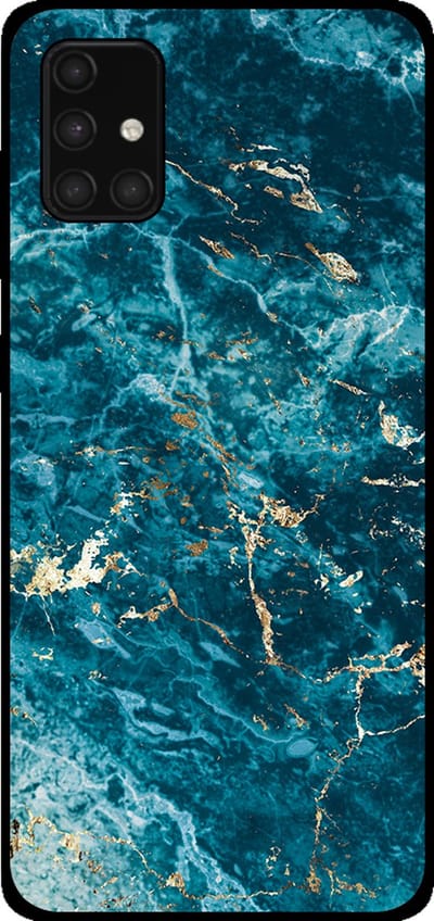 Smartphonica Telefoonhoesje voor Samsung Galaxy A71 4G met marmer opdruk - TPU backcover case marble design - Blauw geschikt voor Samsung Galaxy A71 4G