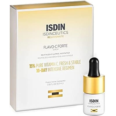 ISDIN ISDINCEUTICS FLAVO-C FORTE, sérum facial antioxydant avec 15% de vitamine C pure et fraîche, de vitamine E et d'acide
