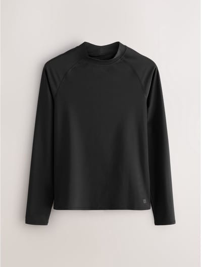 Next - Heren - Active surfshirt met lange mouwen - Zwart