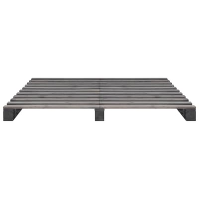 vidaXL - Bedframe - pallet - massief - grenenhout - grijs - 180x200 - cm