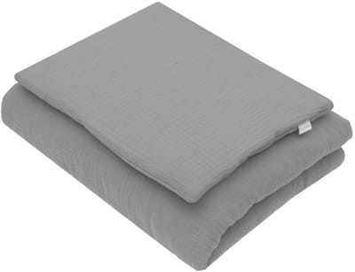 New Baby mousseline dekbedset 80x70 cm grijs - Babydekbed