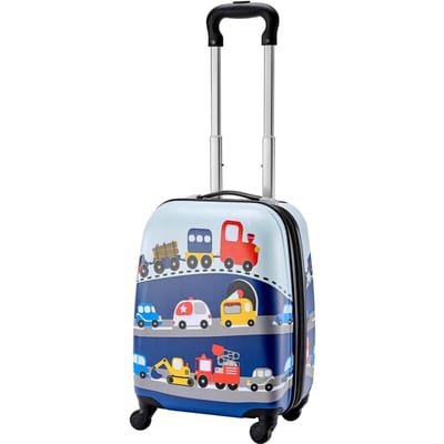 Ensemble de bagages pour enfants, 5 pièces, Valise rigide à roulettes de 45,7 cm avec Sac à dos et Oreiller en U, Ensemble de bagages cabine Camion pour enfants, Vacances Anniversaire