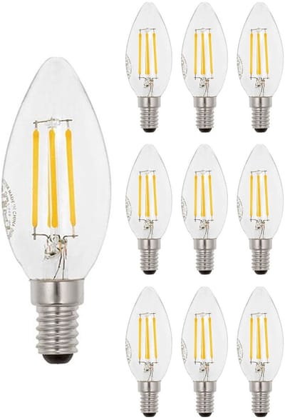 VITO LED Filament Kaarslamp C35 E14 - 6W (vervangt 50W) - 576lm - 2700K - Ø35mm - 220-240V - Energiezuinig - 10 stuks