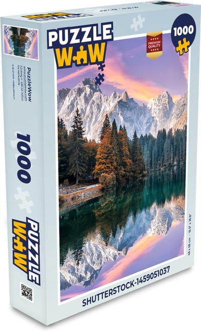 Puzzel Bergen - Bos - Water - Lucht - Roze - Paars - Legpuzzel - Puzzel 1000 stukjes volwassenen