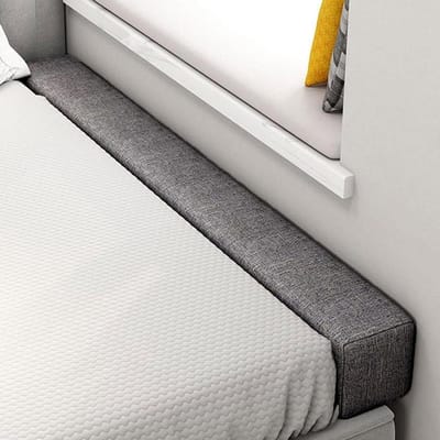 Linnen Matrasvulling - Bedbrug Kussen - Bed Opvullen - Afneembare Overtrek - 200x15x3 cm - Grijs