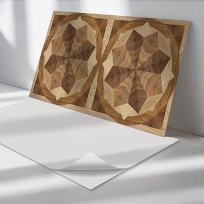 Wallfluent Vinyl Wandpaneel - Meerlagig geometrisch patroon Zelfklevend Wandpaneel - 120 cm x 60 cm - Bruin PVC wandpaneel - Set van 1 - Rechthoekig Wandbekleding Vinyl - Texturen Wandpaneel - PVC Muurpaneel - Wandpaneel Keuken en Badkamer