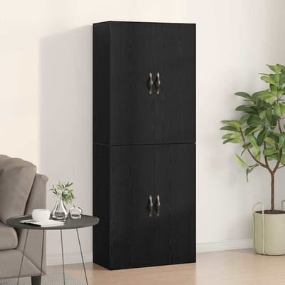 vidaXL - Wandkast - 2 - st - Zwart - Eiken - 69,5 - x - 34 - x - 90 - cm - Bewerkt - hout