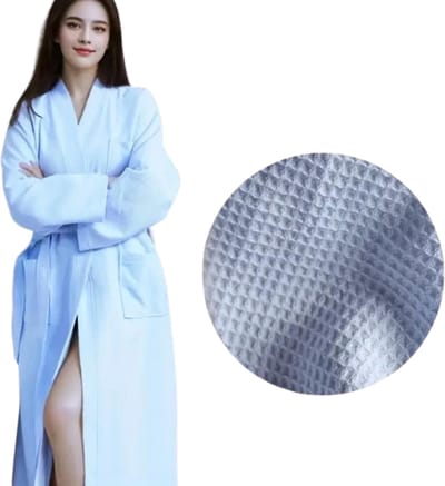Bovista Badjas Dames - Fleece - Katoen - Badstof - Sauna - Hamam - Wafel - Bathrobe - Duster - Ochtendjas - Spa - Kimono - Blauw