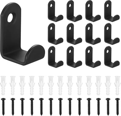 Dailygoods- Jashaken Zwart - Wandhaken - Wandhaken Zelfklevend - Wandhaken Hout - Wandhaken Garage - Hoogwaardige Koolstofstaal