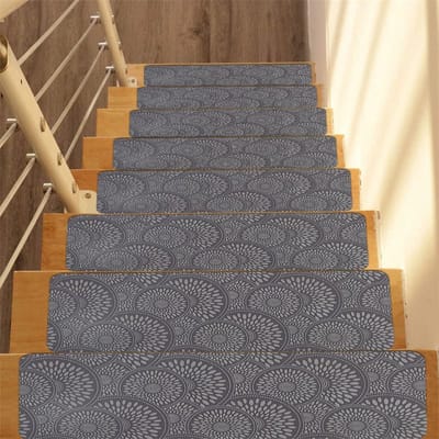 20*76CM Tapijt Traptreden Antislip Trapmatten Verwijderbaar Traptapijt 4-pack Veilige traptredebescherming Geschikt voor kinderen, ouderen en huisdieren