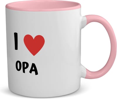 Akyol - i love opa koffiemok - theemok - roze - Opa - de liefste opa - verjaardag - cadeautje voor opa - opa artikelen - kado - geschenk - 350 ML inhoud