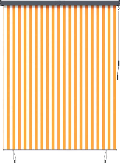 vidaXL - Rolgordijn - Wit - en - Oranje - 220 - x - 250 - cm - Stof - en - Aluminium