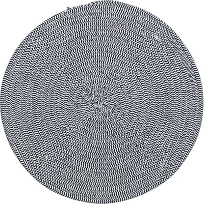 5Five Placemat rond set van 2 katoen Zwart - Wasbaar - Dia 38 cm