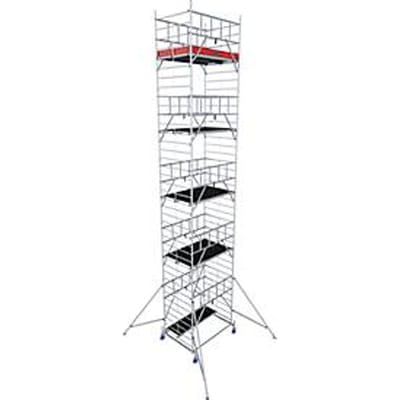 Krause ProTec XXL aluminium rolsteiger, 200 kg/m², TÜV-gekeurd, geremde wielen, L 2000 x B 1400 x H 11300 mm
