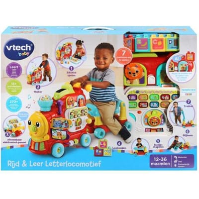 VTech Baby Rijd & Leer Letterlocomotief - Interactief & Educatief Speelgoed - Cijfers, Kleuren en Letters - Cadeau - Baby Speelgoed 1 Jaar tot 3 Jaar