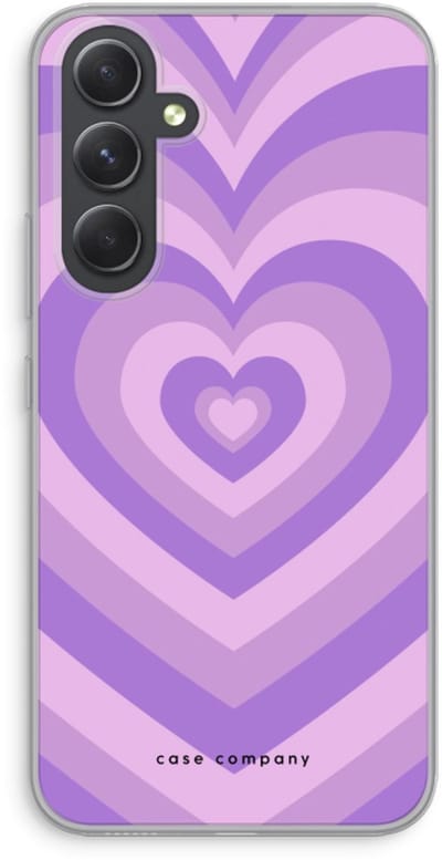 Case Company® - Hoesje geschikt voor Samsung Galaxy A54 hoesje - Hart Paars - Soft Cover Telefoonhoesje - Bescherming aan alle Kanten en Schermrand