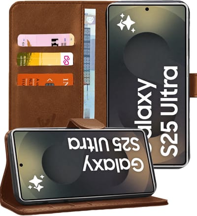 Hoesje geschikt voor Samsung Galaxy S25 Ultra - Portemonnee Book Case Bruin