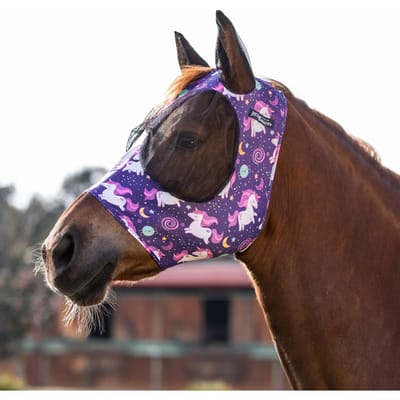 Vliegenmasker voor paard van lycra met oorkap Pro-Tech