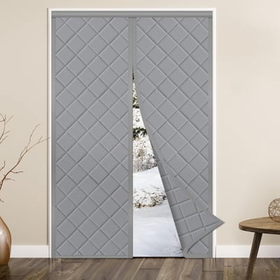 Unyqoos® Magnetisch isolerend thermogordijn voor voordeur zonder boren en huisdiervriendelijk
